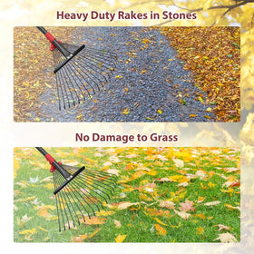 TAILERNRUYE versatile rake removing mulch and grass clippings