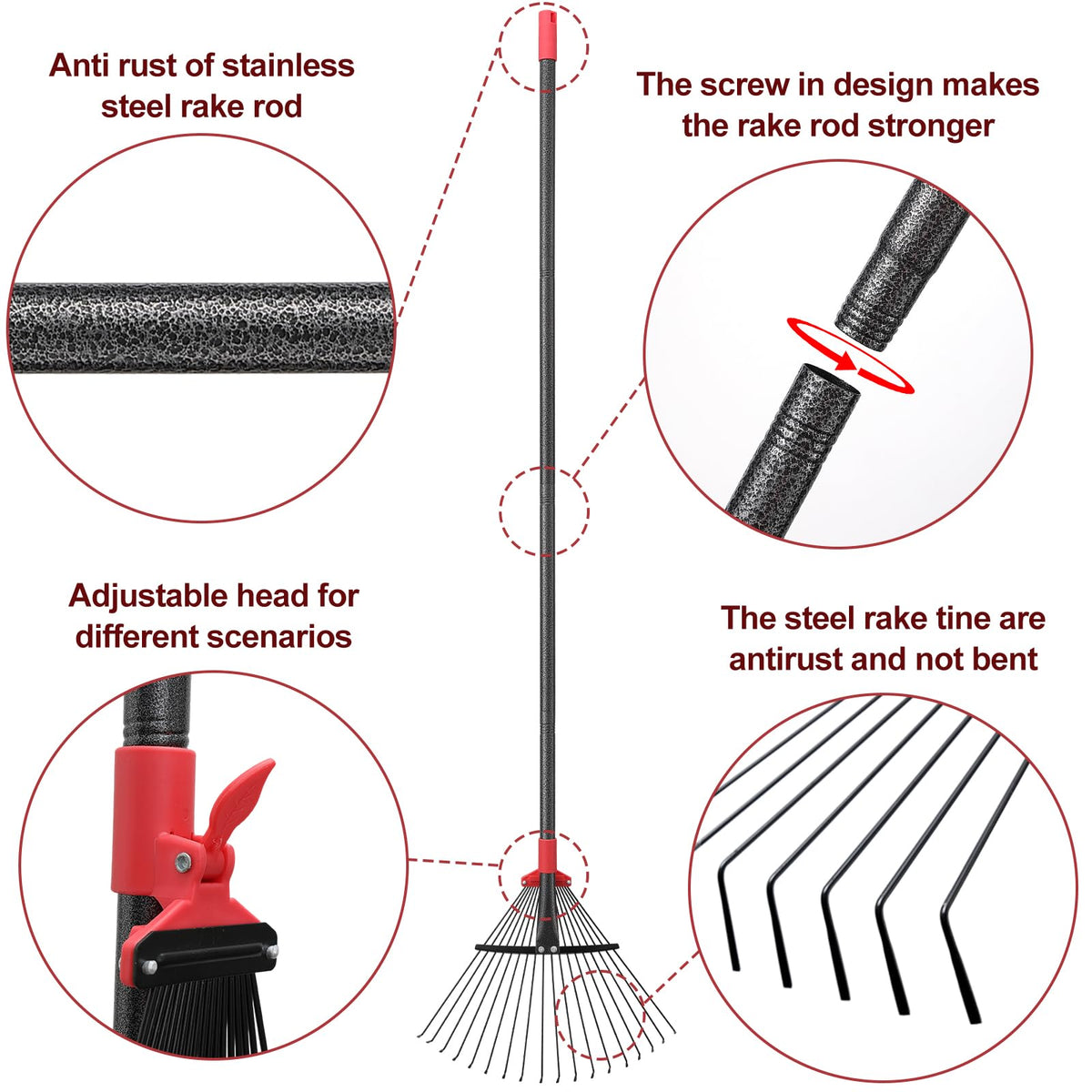 TAILERNRUYE rake disassembled for compact storage