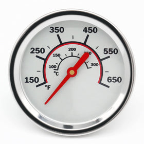 Tailgriller 1.85-inch lid thermometer face with clear night readings.