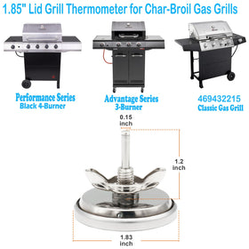 Tailgriller stainless steel construction for durable grill gauge.