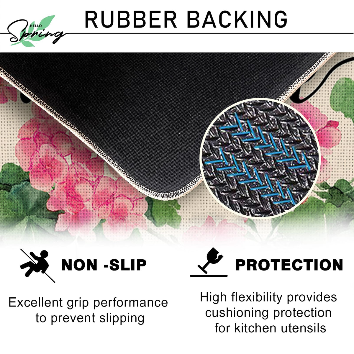 Tailus non-slip entryway rug with rubber back reduces shifting for busy doorways.