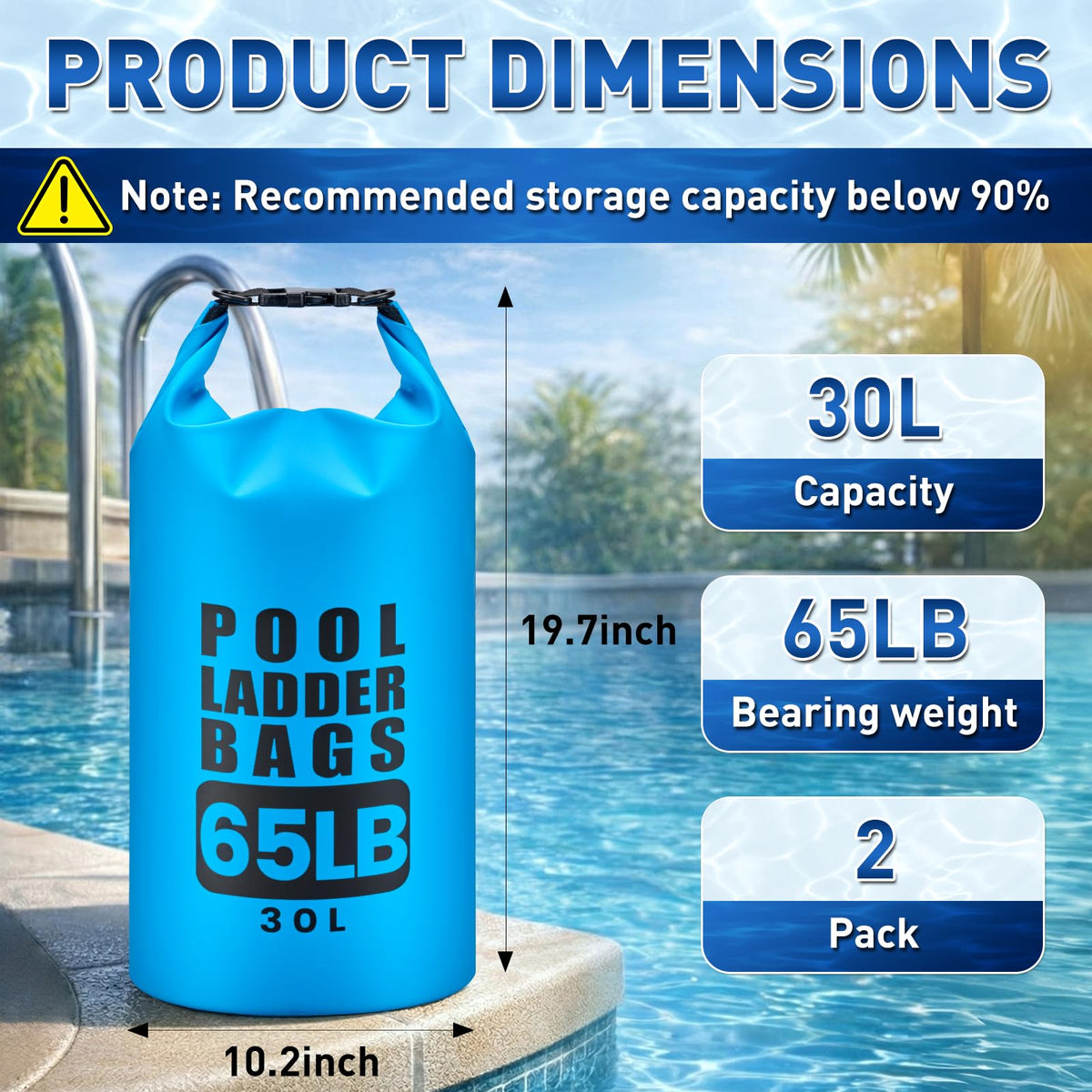 TAINAT pool step weights 65lb bag filled with sand for added stability