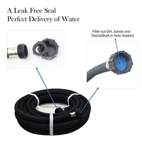 Taisia hose beneath mulch delivers water with minimal evaporation
