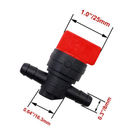Taiss fuel shutoff valve kit with clamps for secure hose connections.