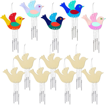 Taiyin bird wind chime craft kit with wooden birds ready for DIY decor.