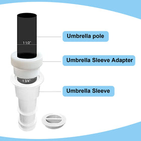 Taiyin outdoor deck setup shows easy installation on pool umbrella poles
