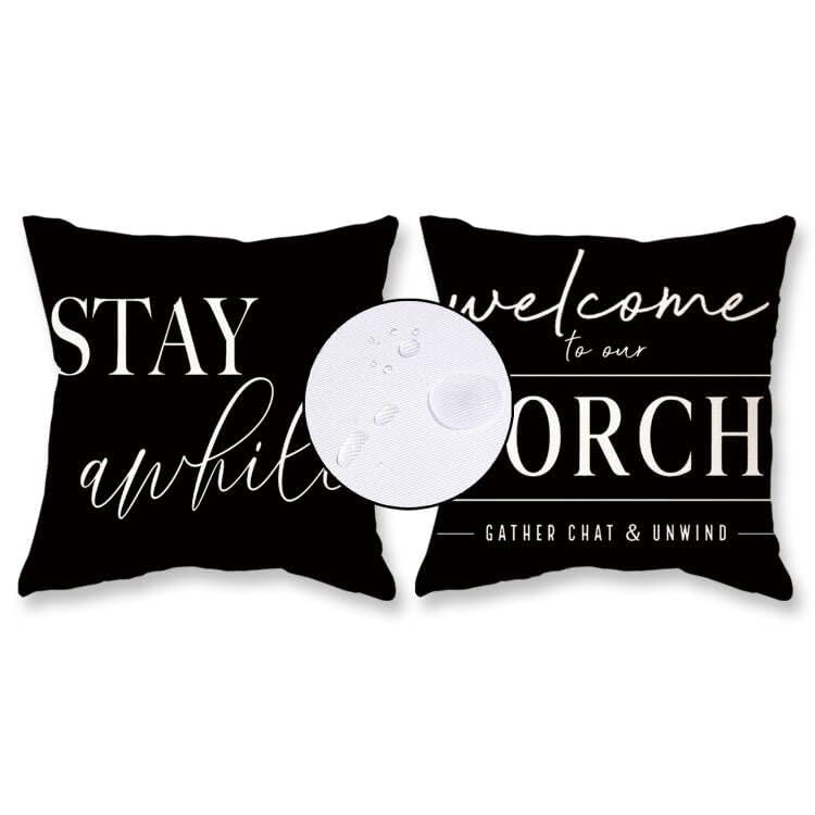 TAJWE 18x18 pillow cover on a stylish patio sofa for quick refresh
