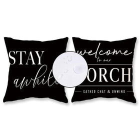 TAJWE 18x18 pillow cover on a stylish patio sofa for quick refresh