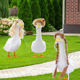TAKEALOOKO porch goose wig brown double braid adds cute yard styling