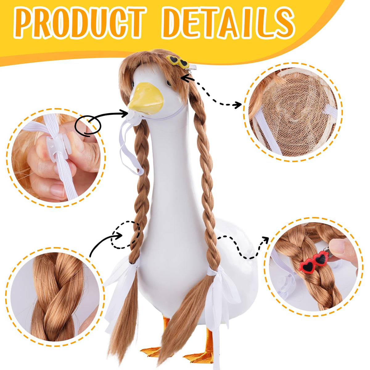 TAKEALOOKO hair clips for goose wig add color and secure fit