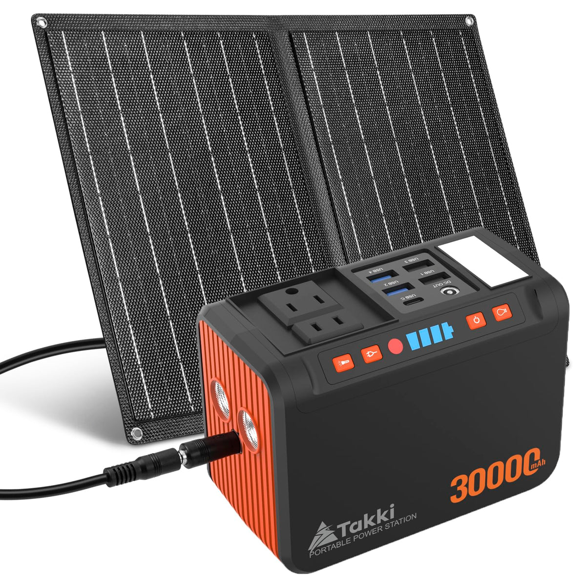 Takki 111Wh portable solar generator powering devices on the go