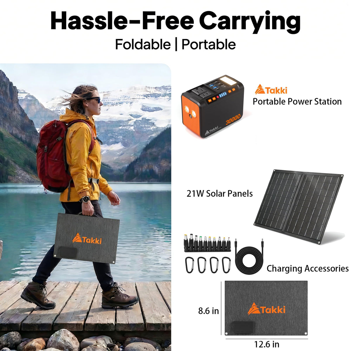 Takki built-in LED flashlight provides camping light