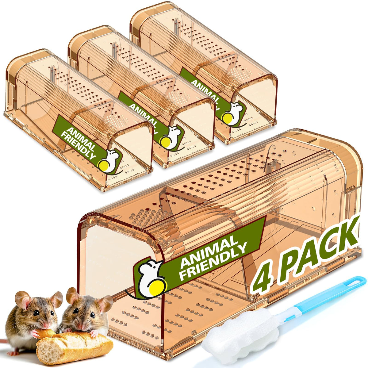 TAKRINK Hmane mouse trap set for safe capture indoors