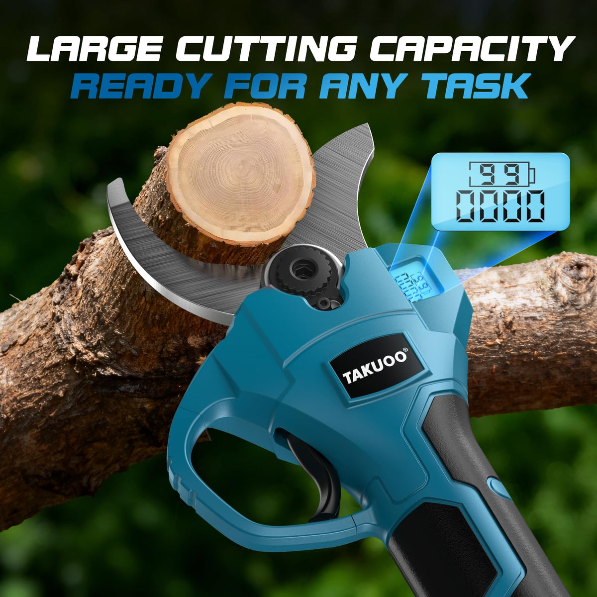 Takuoo pruning head rotated to demonstrate precise 0–180 degree angles