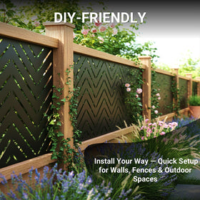 TALLYVER chevron laser-cut panel adds modern texture and light-shadow effects