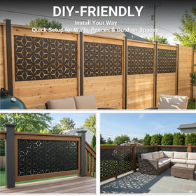 TALLYVER geometric design privacy screen blends style with function on decks.