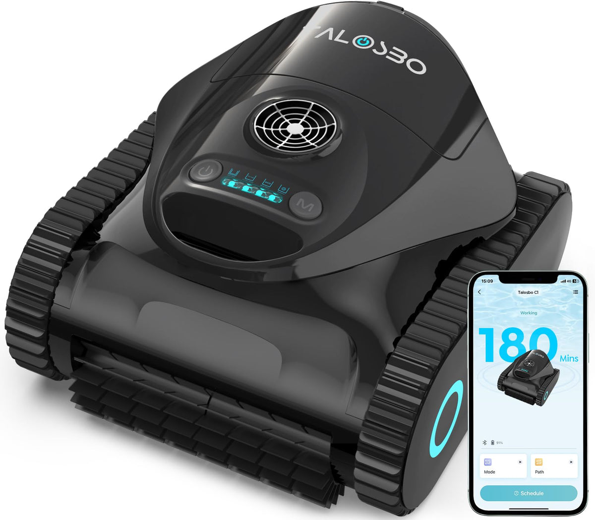 Talosbo C1 floor cleaning in action with strong suction removes debris.