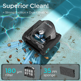 Talosbo C1 waterline cleaning at edge, maintaining crystal-clear water lines.