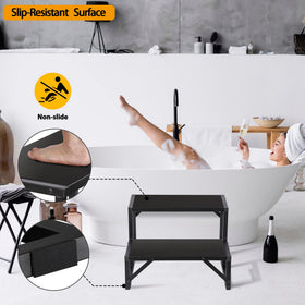 Talustool edge spa step assembly demonstrates quick, tool-free setup.