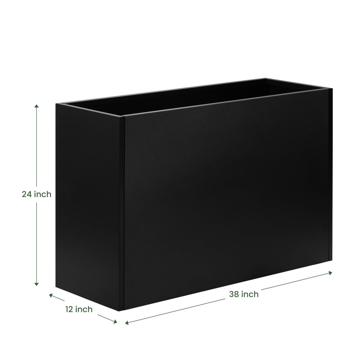 Talustool rectangular steel planter close-up highlighting reinforced edges and durable finish.
