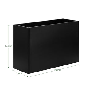 Talustool rectangular steel planter close-up highlighting reinforced edges and durable finish.