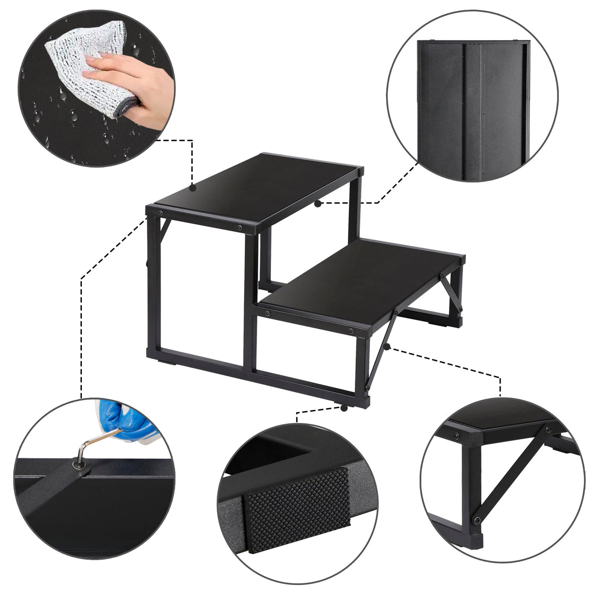 Talustool slip-resistant surface enhances grip even on wet surfaces.