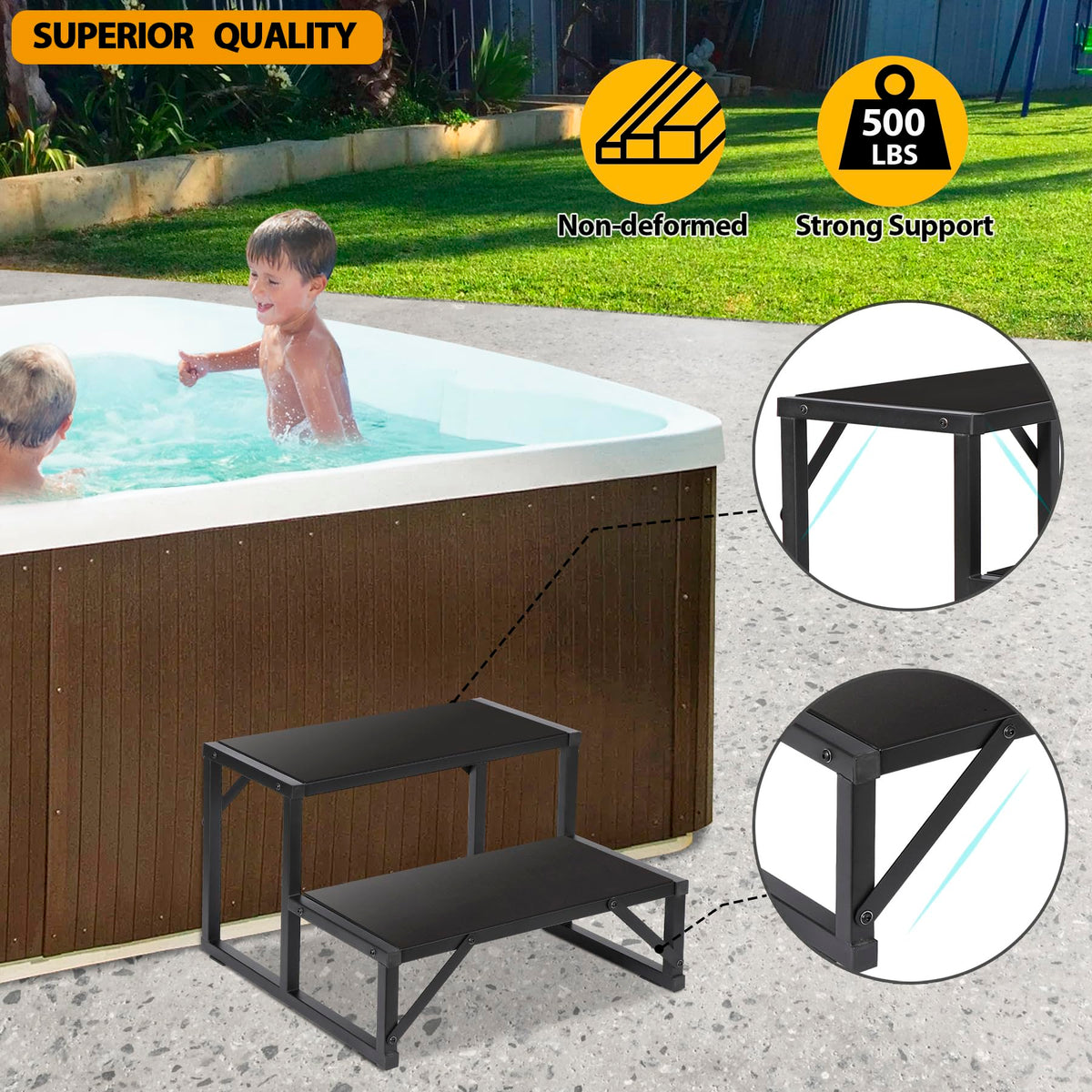 Talustool travel trailer step stool complements camping setups with reliable stability.