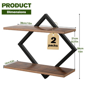 TALVADI wall plant holder features metal frame and wood board for sturdy plant display