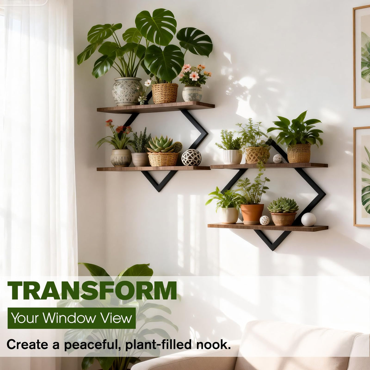TALVADI set two vertical shelves creates a modern vertical garden in tight spaces