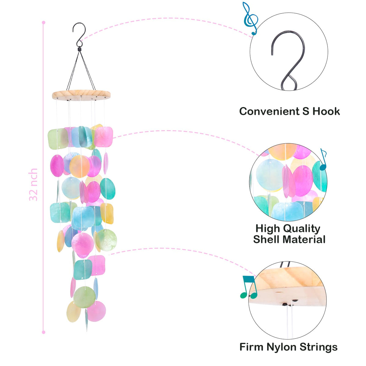 Taman coastal decor wind chime for garden or patio relaxation