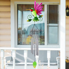 Taman hummingbird wind chime design adds lively charm to balcony or patio spaces.