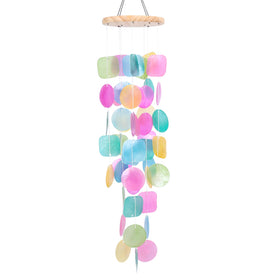 Taman shell wind chime outdoor 32-inch with capiz shells adds coastal ambiance
