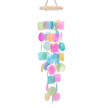 Taman shell wind chime outdoor 32-inch with capiz shells adds coastal ambiance