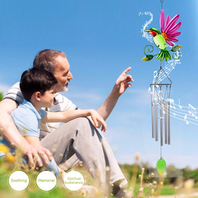 Taman wind chime aluminum tubes glow in sunlight producing crisp tones for a tranquil yard.