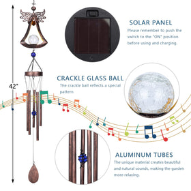 Taman Wind Chime LED Angel Light provides soft night glow