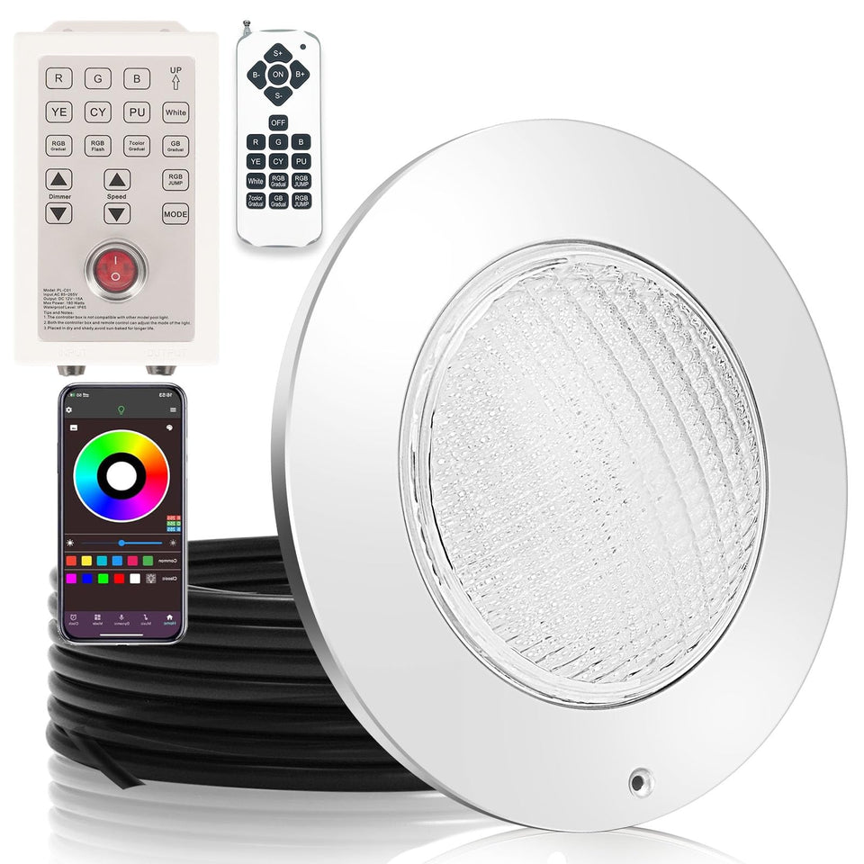 Tandanic color-changing pool light with remote control for vibrant nighttime swimming