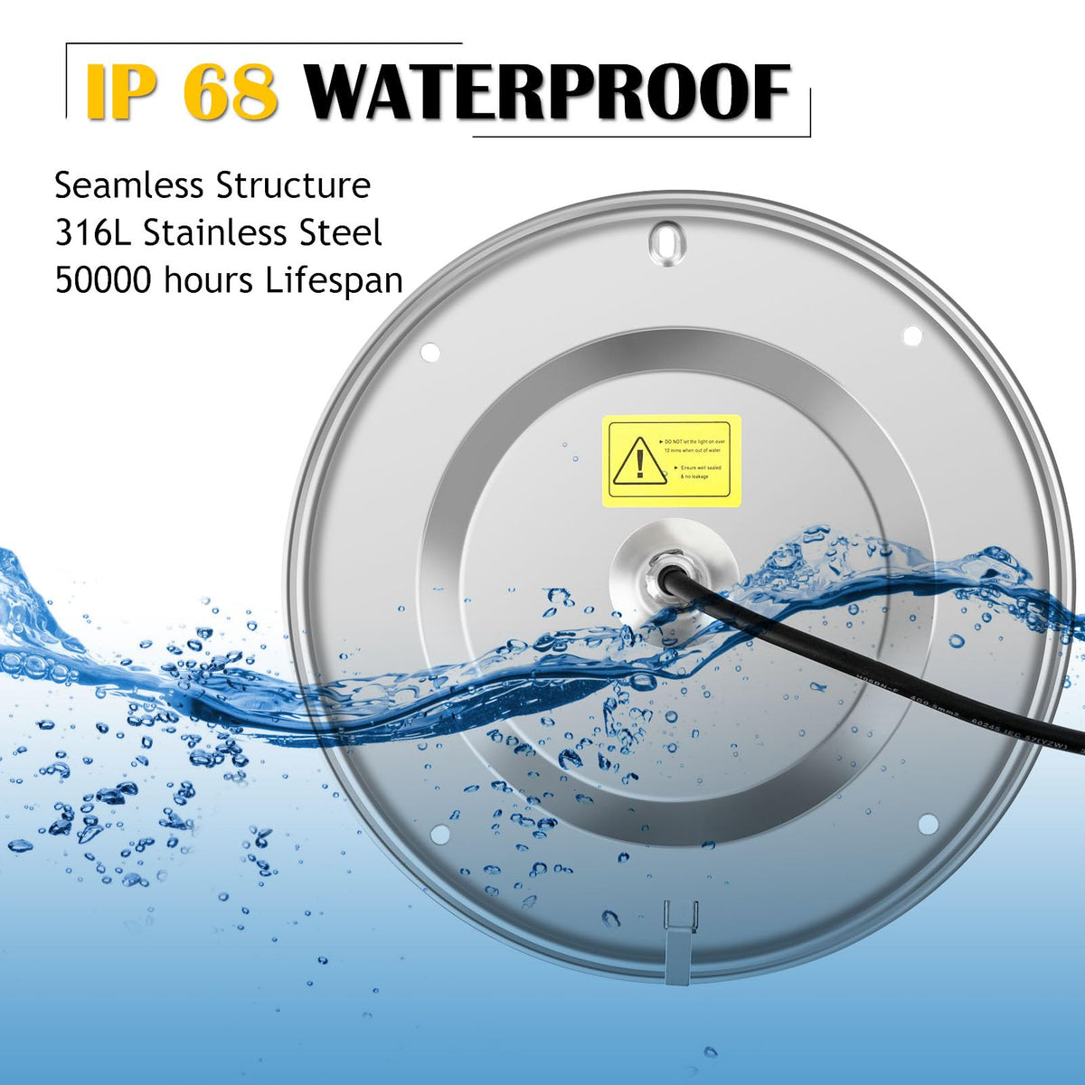 Tandanic IP68 waterproof pool light provides durable underwater illumination