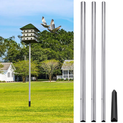 Tandefio 12ft telescoping pole with ground socket for purple martin housing, stable and ready