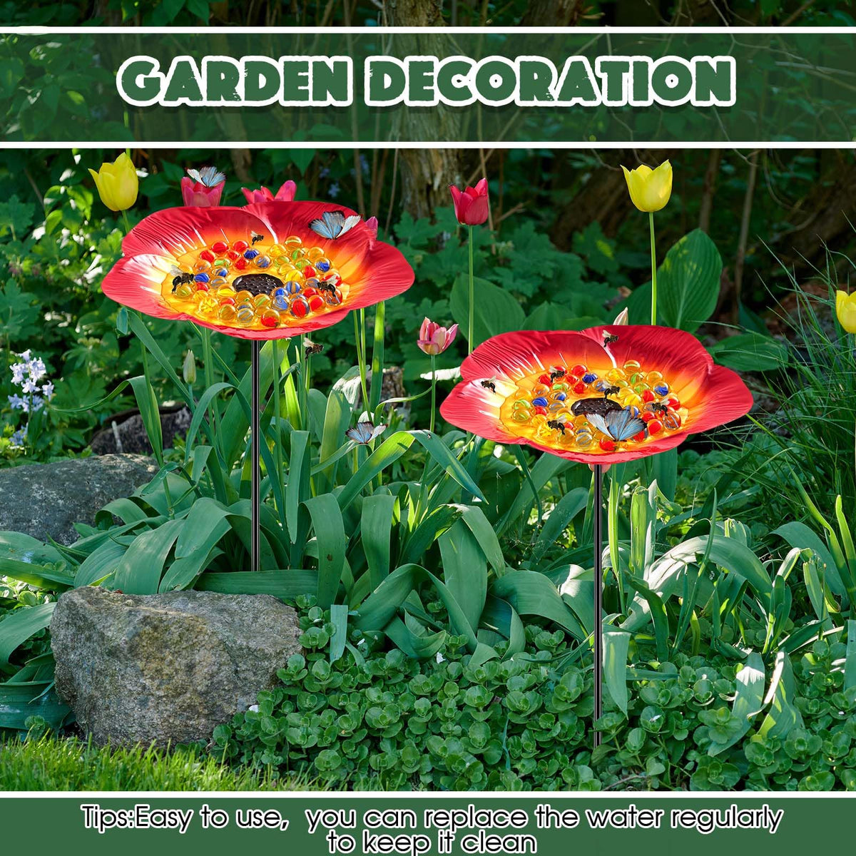 Tandefio Butterfly Bath Bowl provides a decorative insect water source