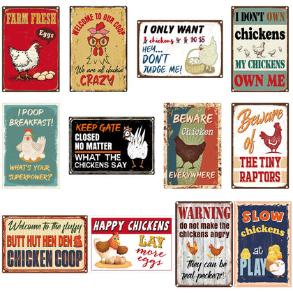 Tandefio chicken coop sign with colorful metal finish for coop labeling and charm
