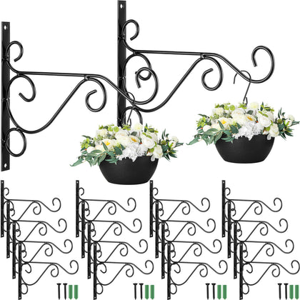 Tandefio 10-pack hanging brackets set, sturdy 10-inch support for plants and decor.