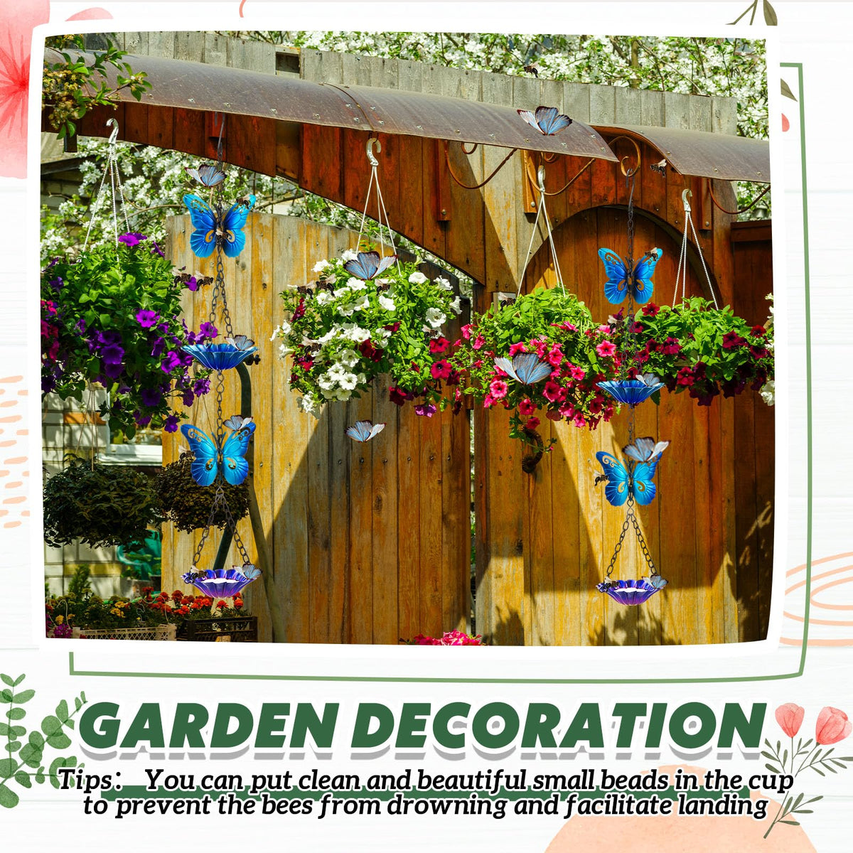 Tandefio metal bee feeder is weather resistant for outdoors