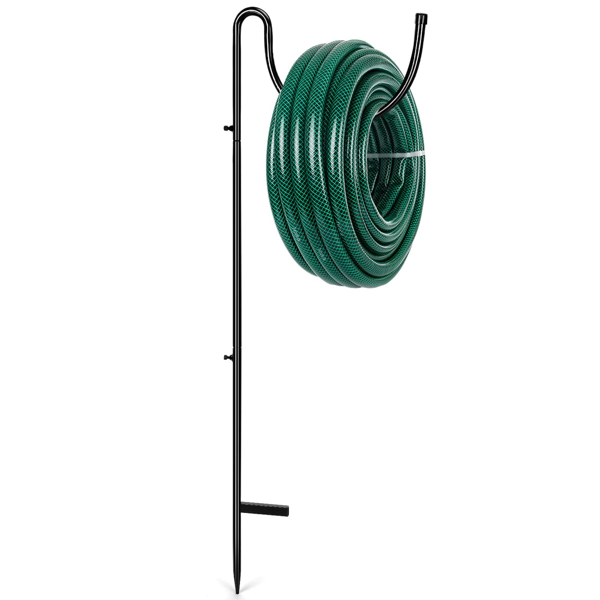 Tandefio metal outdoor hose holder ground-mounted keeps hoses organized off wet surfaces