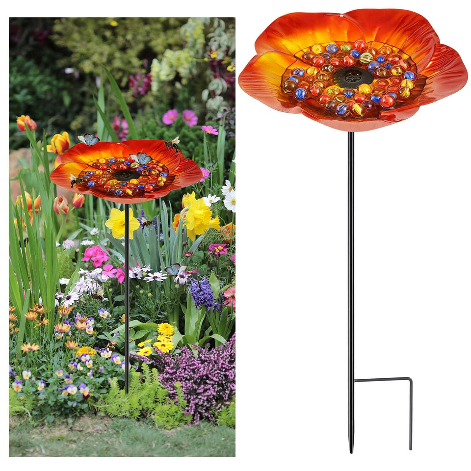Tandefio Vivid Flower Bee Watering Station with butterfly motif for graceful garden hydration.