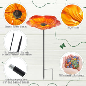 Tandefio Vivid Flower butterfly bath bowl adds color and attracts pollinators.