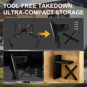 Tanfix fire pit stand non-slip feet prevent slips on grass or stone