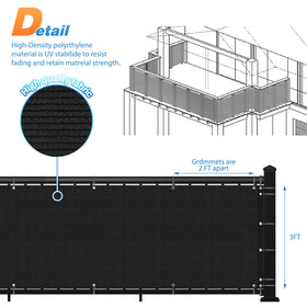 TANG balcony privacy screen with brass grommets for easy attachment.