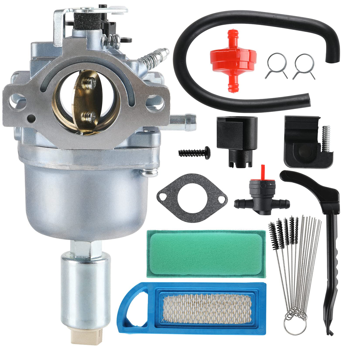tang carburetor replacement with cleaning brush enhances fuel flow for compatible craftsman lawn tractors.