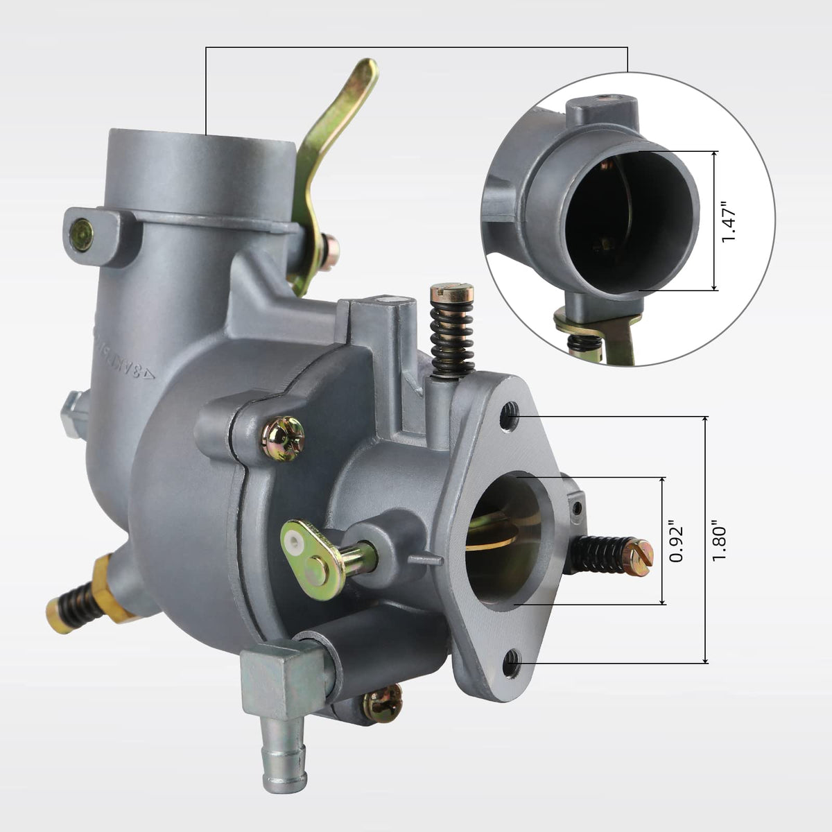 TANG carburetor side profile highlighting compact design for easy installation