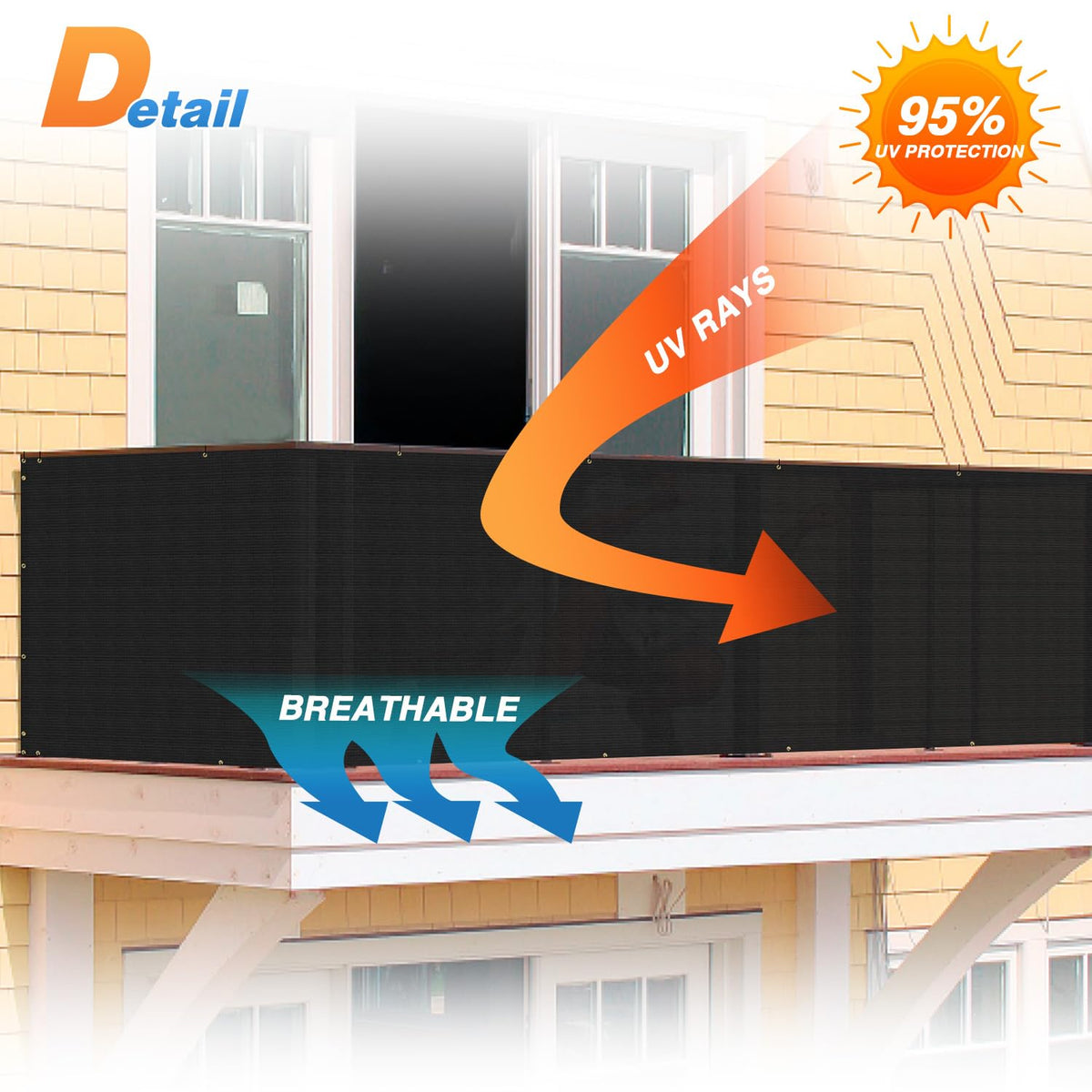 TANG custom sizes enable precise fit for balconies and patios.